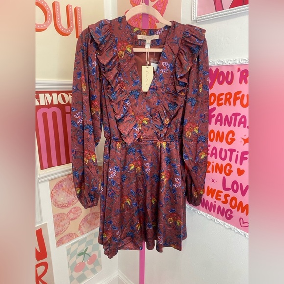 NWT HUTCH Hutch Tara Floral Satin Minidress - Picture 7 of 11